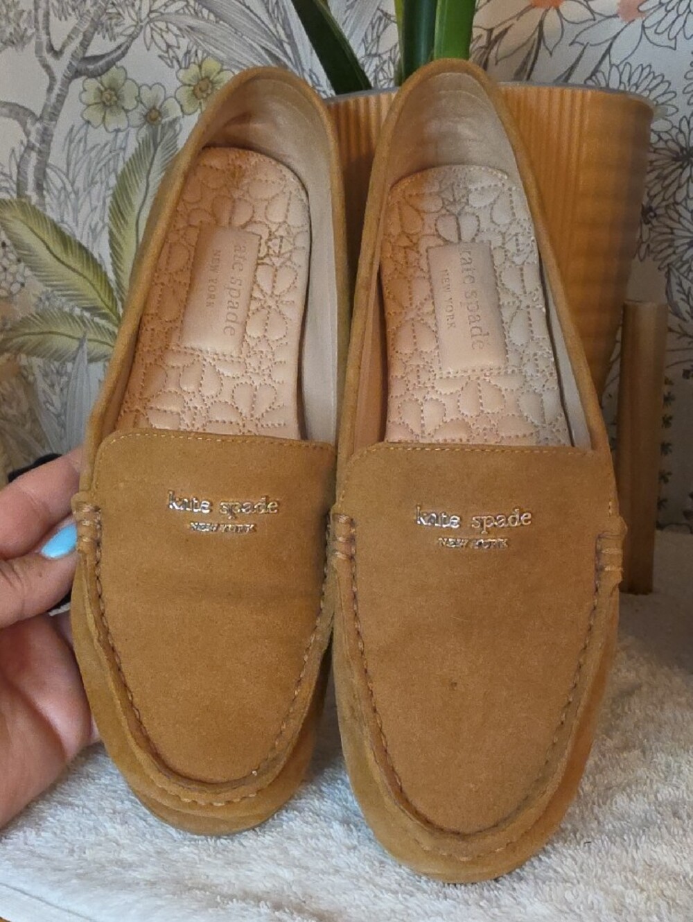 kate spade Tan Suede Quilted Ballet Flats - Picture 4 of 6